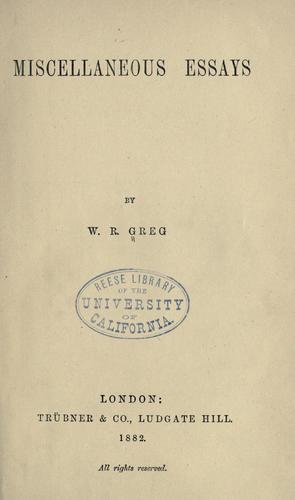 Miscellaneous essays