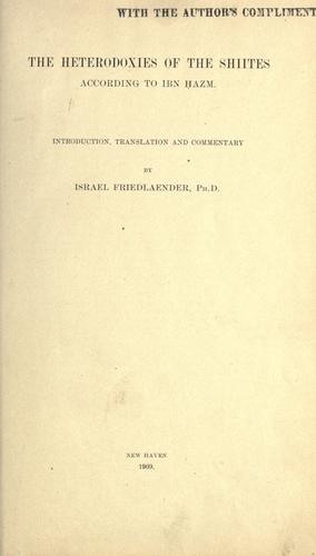 The heterodoxies of the Shiites according to Ibn Hazm