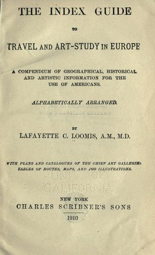 The index guide to travel and art study in Europe