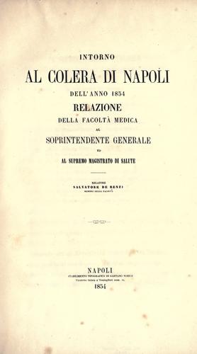 Intorno al colera di Napoli dell'anno 1854