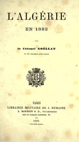 L' algérie en 1882
