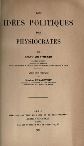 Les idées politiques des physiocrates.