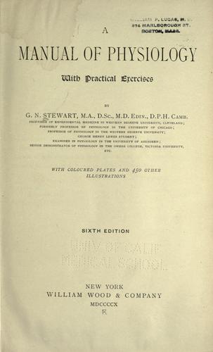 A manual of physiology