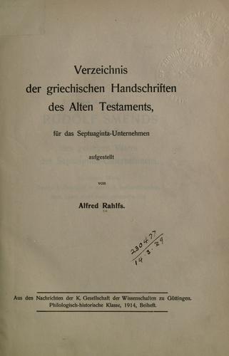 Mitteilungen des Septuaginta-Unternehmens der Königlichen Gesellschaft der Wissenschaften zu Göttingen.