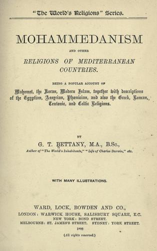 Mohammedanism and other religions of Mediterranean countries