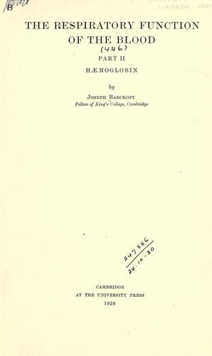 The respiratory function of the blood.