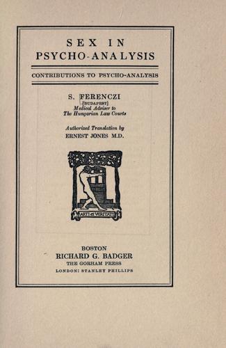 Sex in psycho-analysis