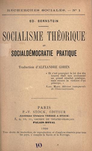 Socialisme théorique et socialdemocratie pratique