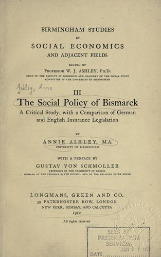 The social policy of Bismarck