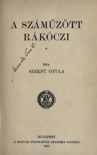A számüzött Rákóczi.