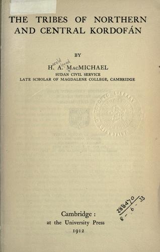 The tribes of Northern and Central Kordofán.