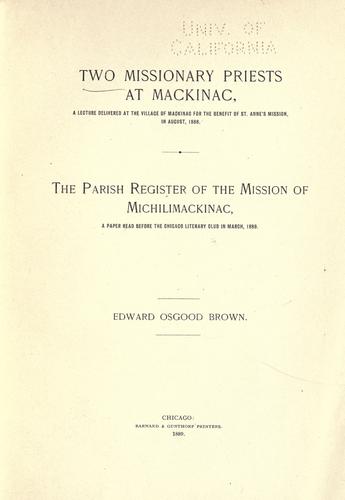 Two missionary priests at Mackinac