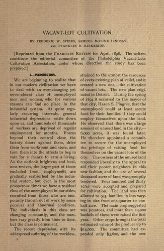 Vacant-lot cultivation.