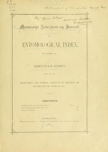 Manuscript notes from my journal