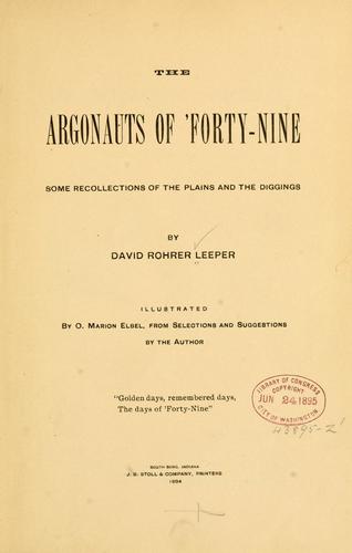 The argonauts of 'forty-nine