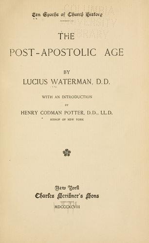 The post-apostolic age