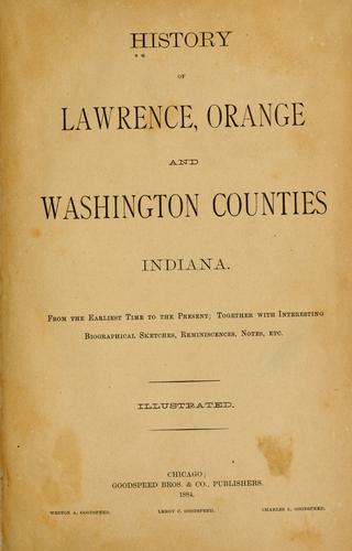 History of Lawrence, Orange, and Washington counties, Indiana