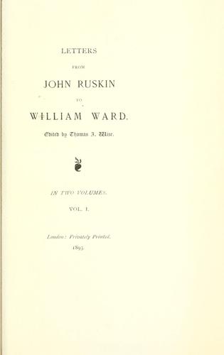 Letters from John Ruskin to William Ward