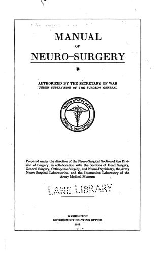 Manual of neuro-surgery