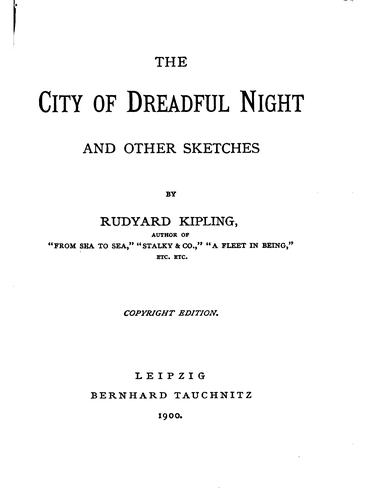 The  city of dreadful night and other sketches