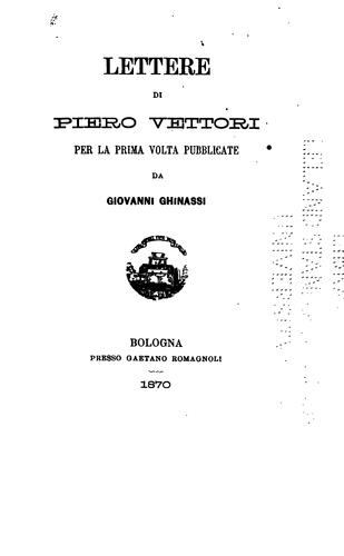 Lettere di Piero Vettori