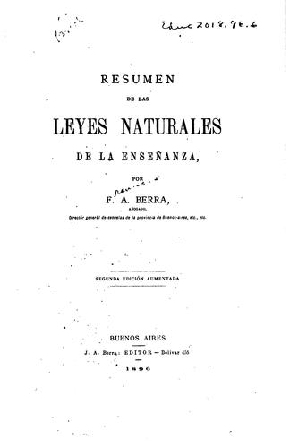 Resumen de las leyes naturales de la enseñanza