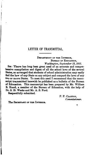 Digest of state laws relating to public education in force January 1, 1915