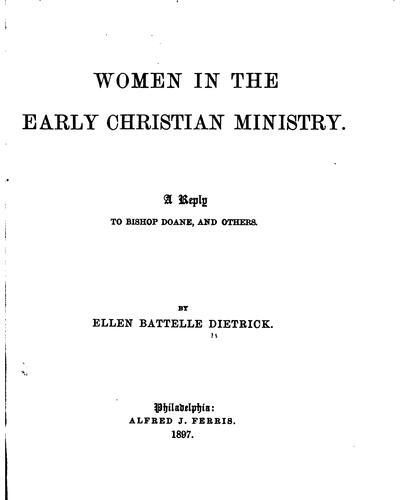 Women in the early Christian ministry