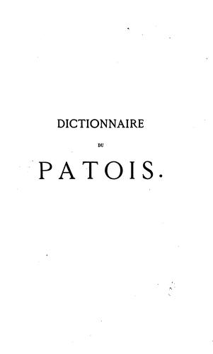 Dictionnaire du patois de la Flandre française ou wallonne.