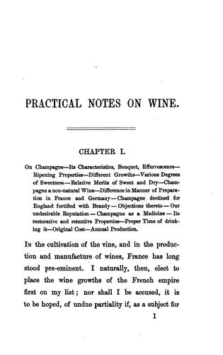 Practical notes on wine.