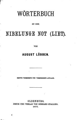 Wörterbuch zu der Nibelunge Not (Liet).