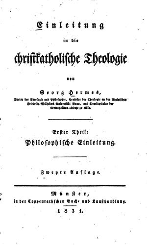 Einleitung in die christkatholische Theologie.