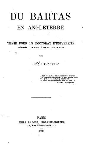 Du Bartas en Angleterre.
