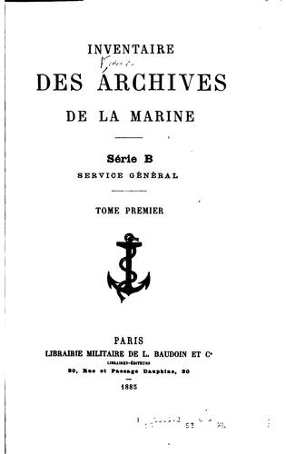 Inventaire des Archives de la marine.