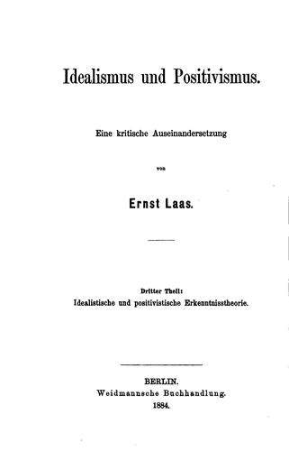 Idealismus und positivismus.