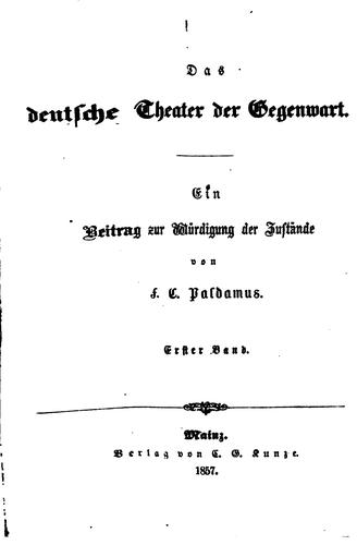 Das deutsche Theater der Gegenwart.