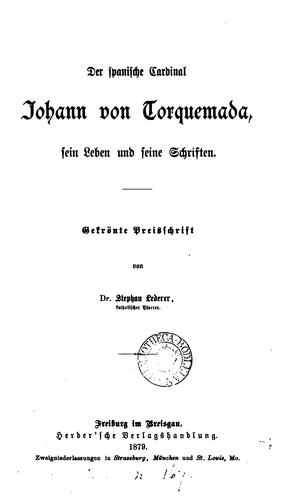 Der spanische Cardinal Johann von Torquemada