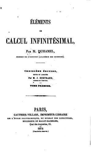 Éléments de calcul infinitésimal