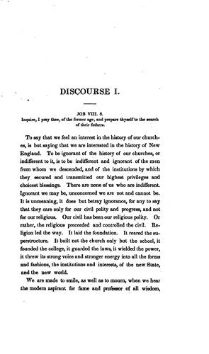 Discourses comprising a history of the First Congregational Church in Providence