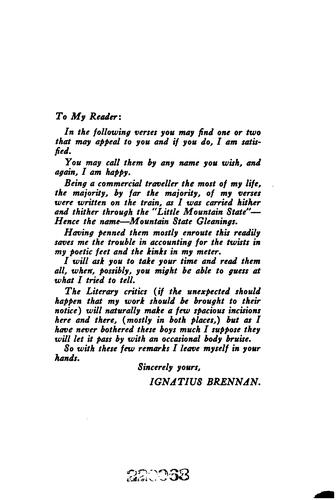 Mountain state gleanings