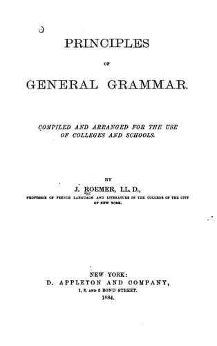 Principles of general grammar.