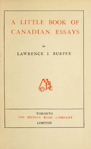 A little book of Canadian essays