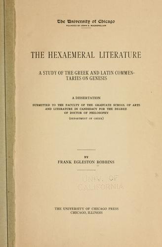 The hexaemeral literature