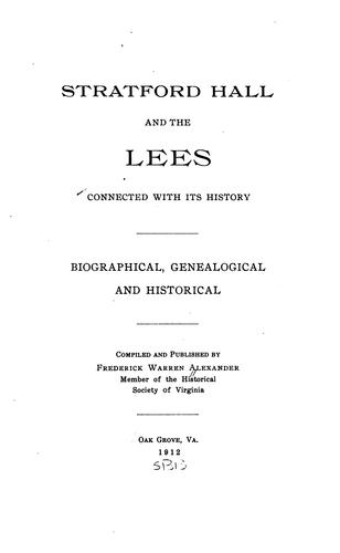 Stratford hall and the Lees connected with its history