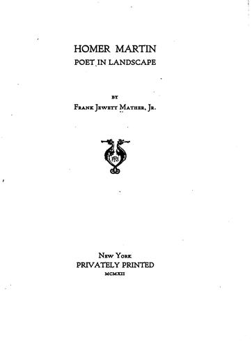 Homer Martin, poet in landscape
