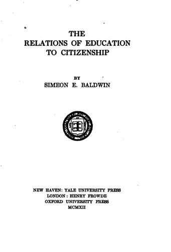 The relations of education to citizenship