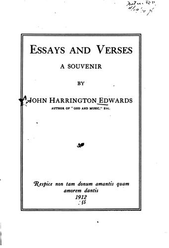 Essays and verses