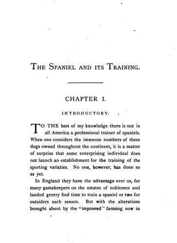 The spaniel and its training.