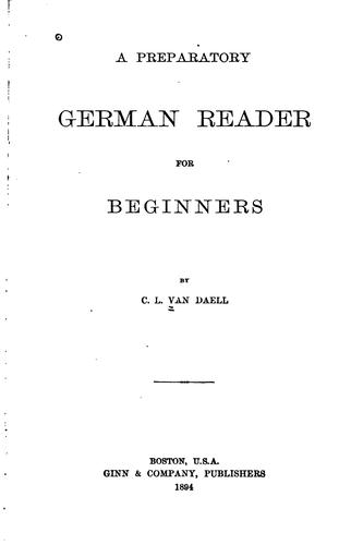 A preparatory German reader for beginners