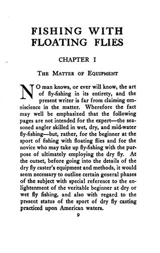 Fishing with floating flies